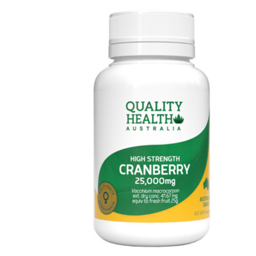 Quality Health Australia High Strength Cranberry 25,000mg 60 Soft Capsules