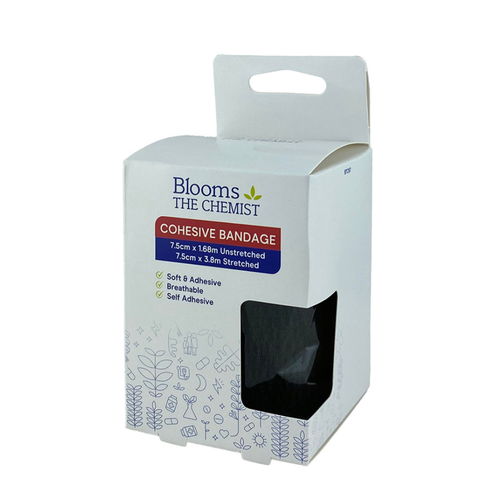 Blooms The Chemist Cohesive Bandage 7.5cm x 1.68m Black