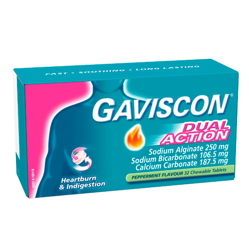 Gaviscon Dual Action Peppermint 32 Tablets