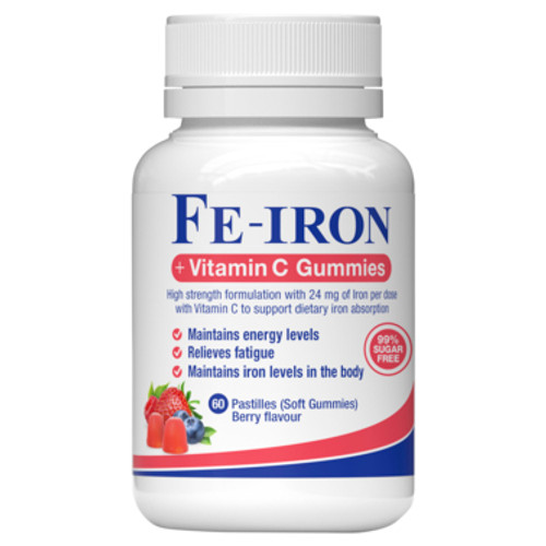 Fe-Iron + Vitamin C Gummies 60 Pastilles