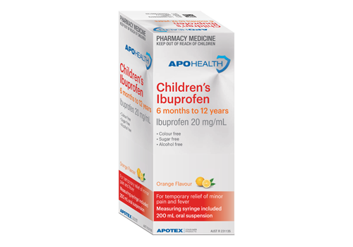 ApoHealth  Childrens Ibuprofen 6 Months to 12 Years 200mL