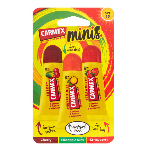 Carmex Mini Assorted Squeeze Tubes 3 Pack