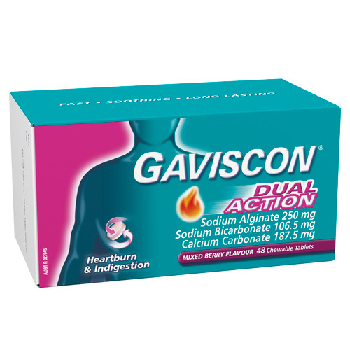 Gaviscon Dual Action Mixed Berry  48 Chewable Tablets