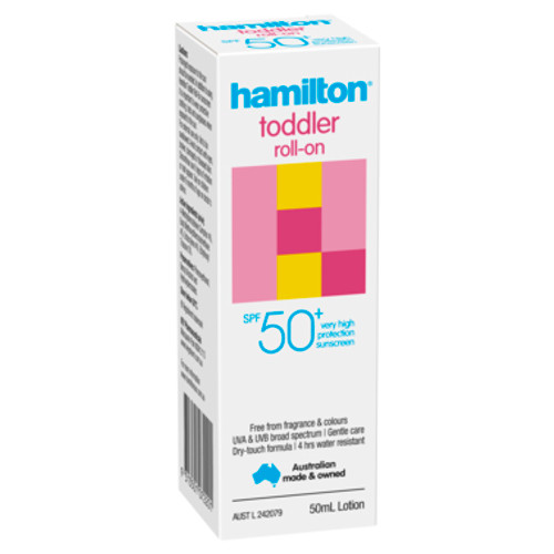 Hamilton Sunscreen Toddler Roll-On SPF 50+ 50mL
