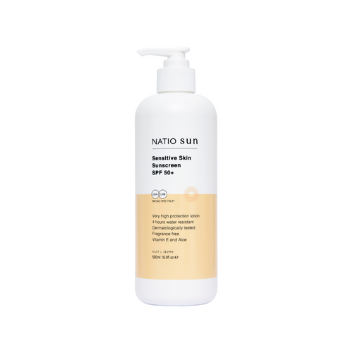 Natio Sensitive Skin Sunscreen SPF 50+ 500mL