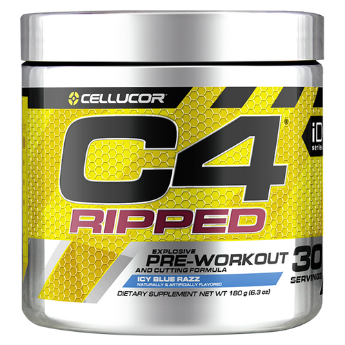 Cellucor C4 Ripped Pre Workout & Cutting Formula Icy Blue Razz 30 Serves 180g