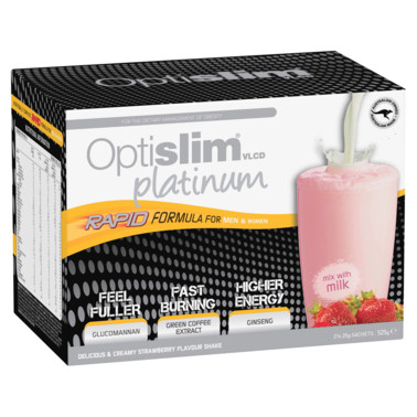 Optislim VCLD Platinum Shake Strawberry 25g Sachet 21 Pack