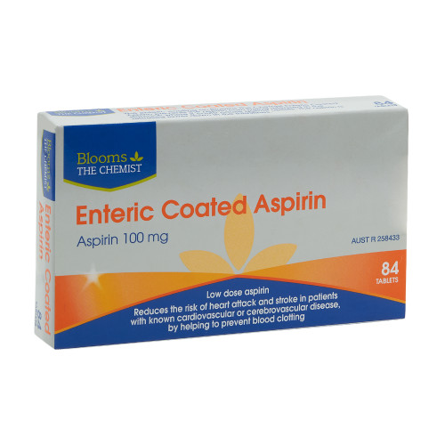 Blooms The Chemist Aspirin EC 100 mg 84 Tablets
