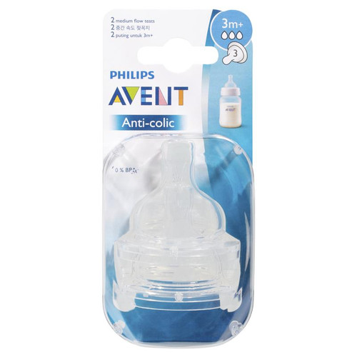Avent Anti-Colic Teat 3 months+ Flow 2 2 Pack