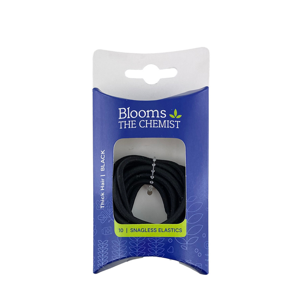 Blooms the Chemist Snagless Thick Hair Elastics Black 10 Pack