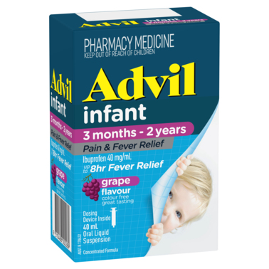 Advil Pain & Fever Infant Drops 3 months-2 years Colour Free Grape 40mL