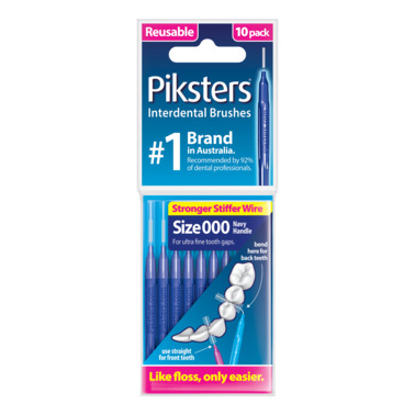 Piksters Interdental Brushes Navy Size 000 10 Pack