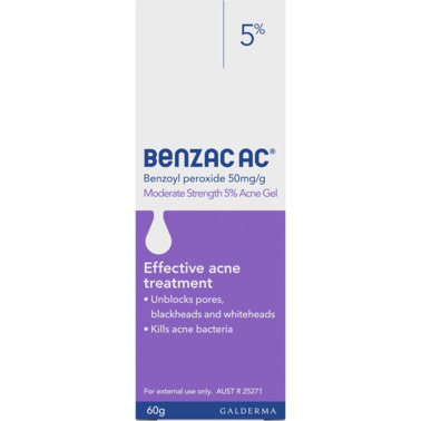 Benzac AC Moderate Strength 5% Acne Gel 60g