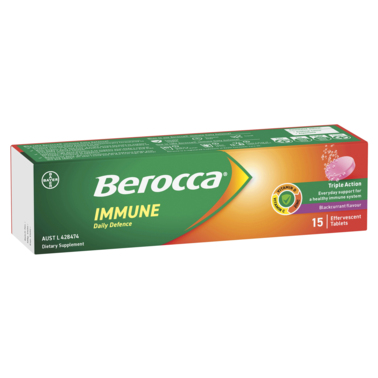 Berocca Immune Daily Defence Blackcurrant Flavour 15 Effervescent Tablets