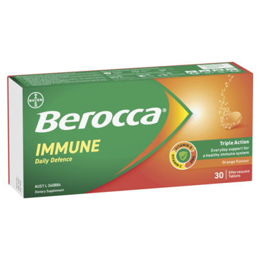 Berocca Immune Daily Defence Orange Flavour 30 Effervescent Tablets