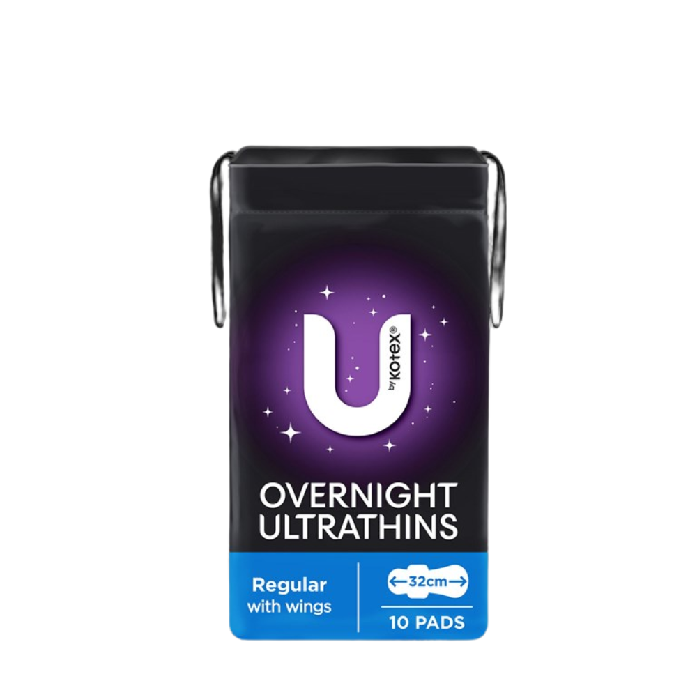 U by Kotex Ultra Thin Overnight with Wings 10 Pack