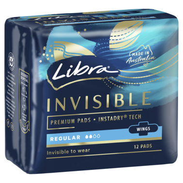 Libra Invisible Pads Regular with Wings 12 pack