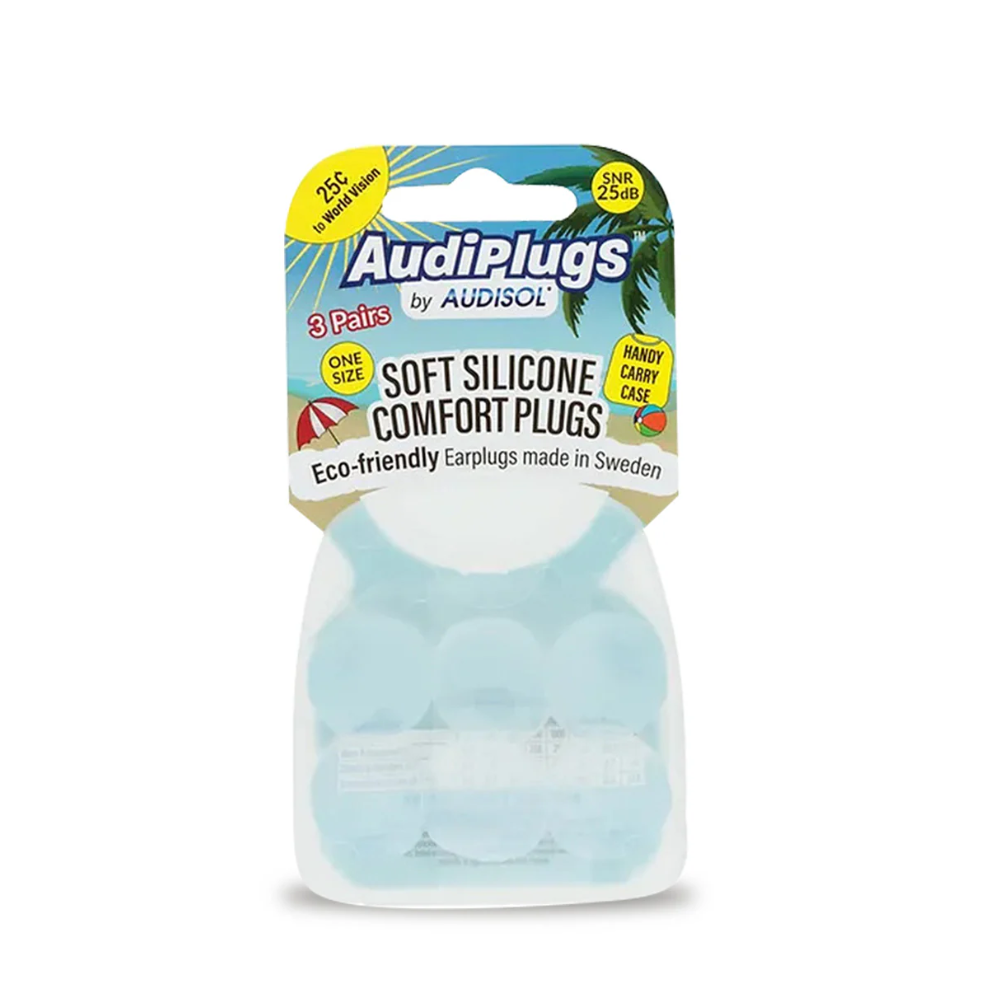 Audiplugs Soft Silicone Comfort Earplugs 3 Pairs