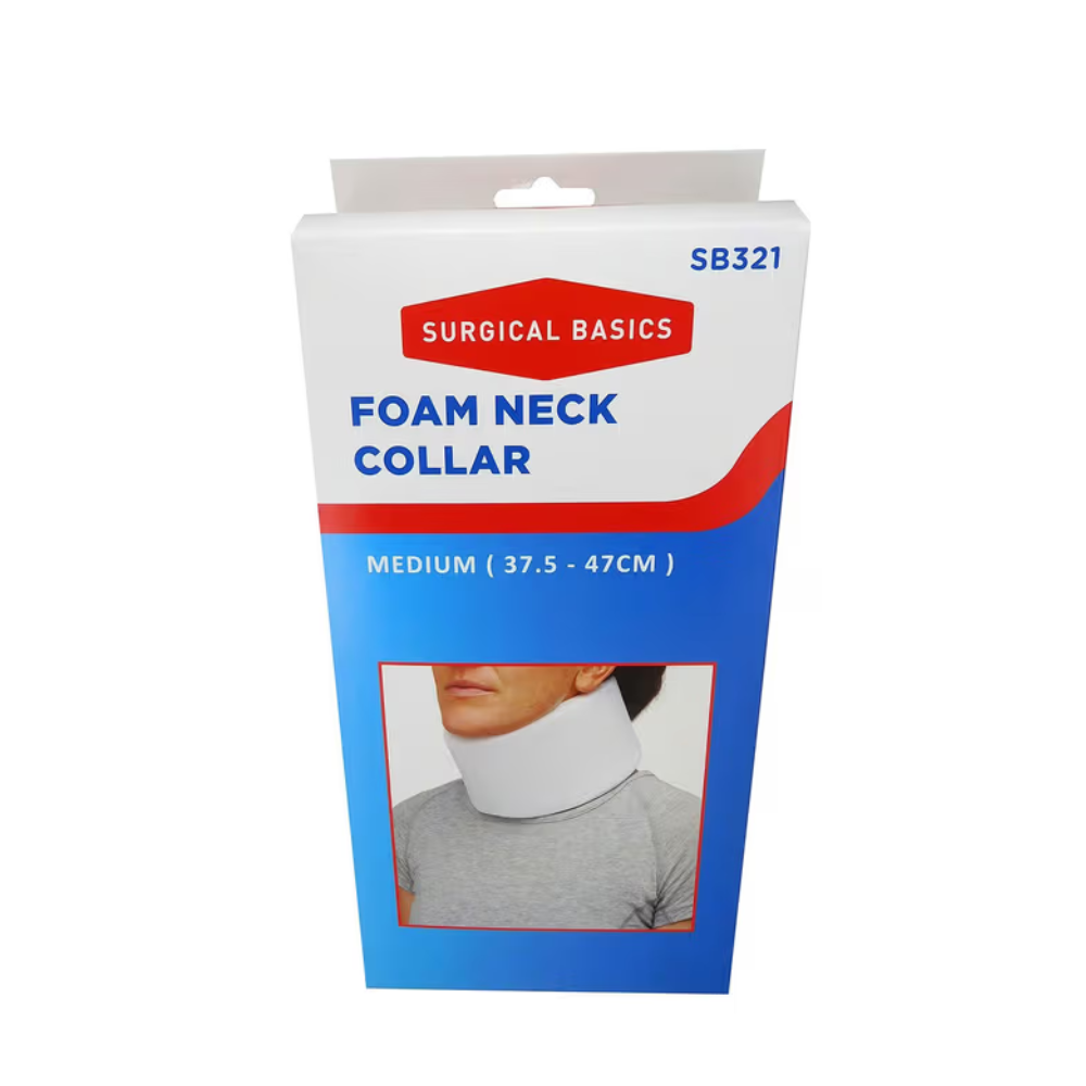 Surgical Basics Soft Foam Neck Collar White Medium