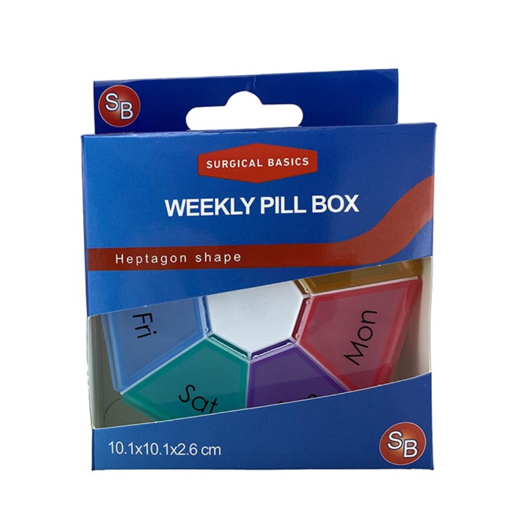 Surgical Basics Weekly Hexagonal Pill Box