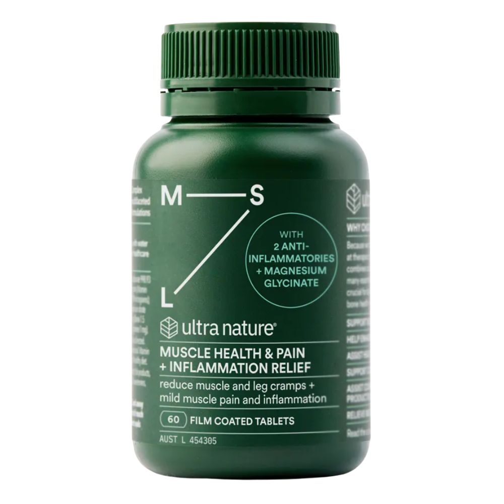 Ultra Nature Muscle Health & Pain + Inflammation Relief 60 Film Coated Tablets