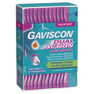Gaviscon Dual Action Liquid Peppermint 24 x 10mL Sachets