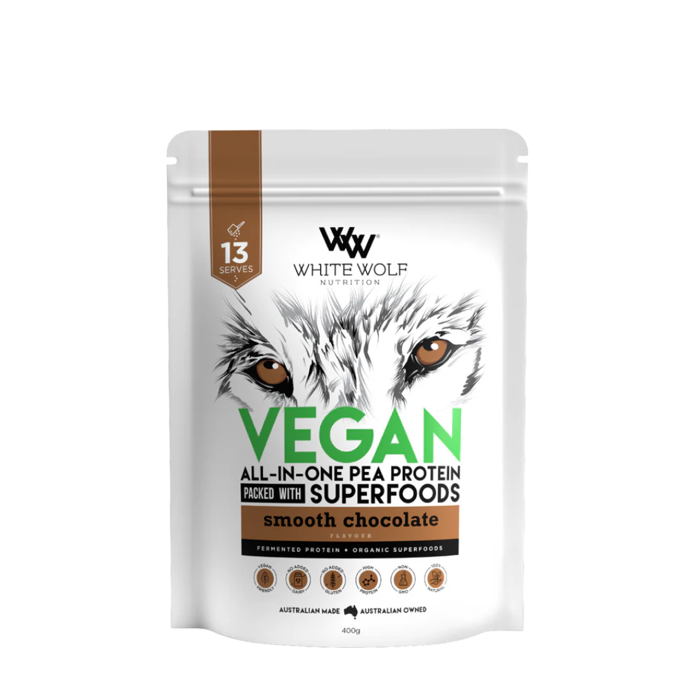 White Wolf All In One Pea Protein with Super Foods Smooth Chocolate 400g