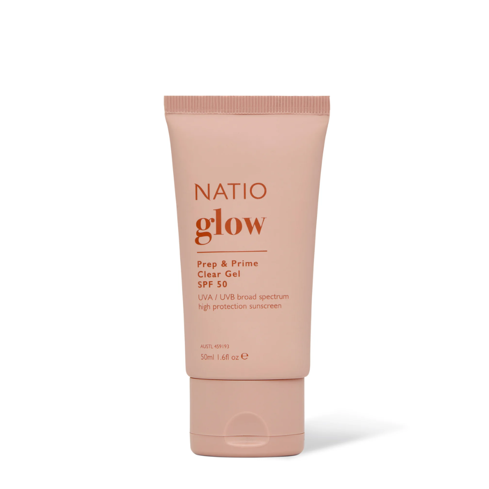 Natio Glow Daily Prep & Prime Clear Gel Sunscreen SPF 50 50mL