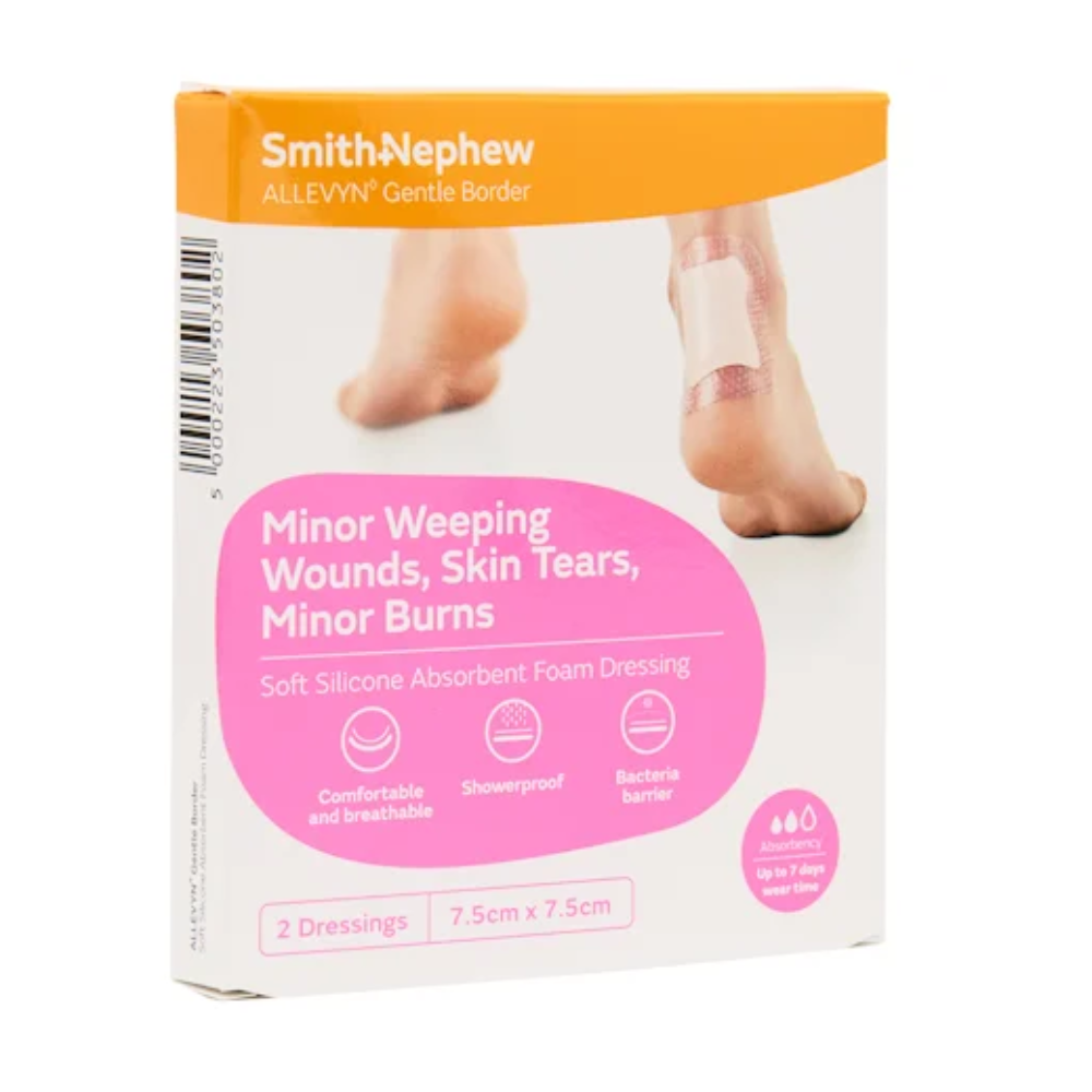 Allevyn Gentle Border 7.5 x 7.5cm 2 Pack