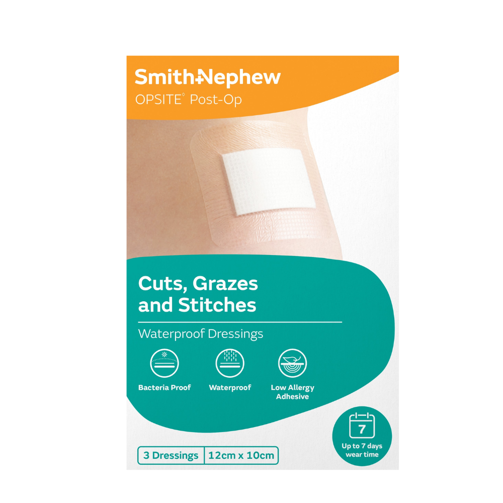 Opsite Post-Op Waterproof Dressing 12 x 10cm 3 Pack