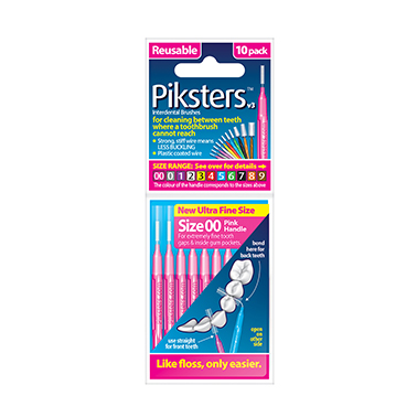 Piksters Interdental Brush Size 00 Pink - 10 Pack