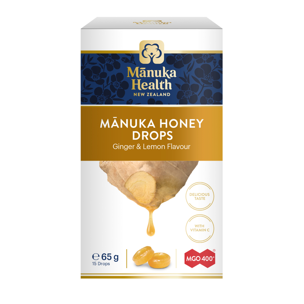 Manuka Health Manuka Honey Ginger & Lemon Drops 65g