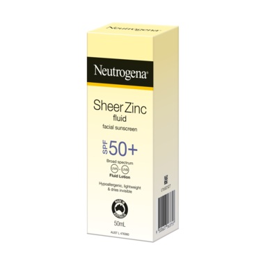 Neutrogena Sheer Zinc Face Fluid Sunscreen SPF 50+ 50mL
