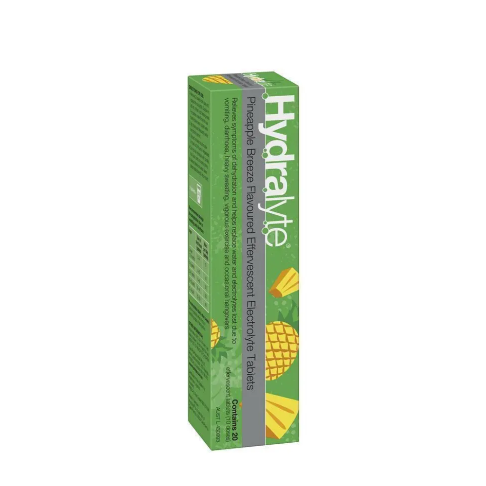 Hydralyte Effervescent Electrolyte Pineapple Breeze 20 Tablets