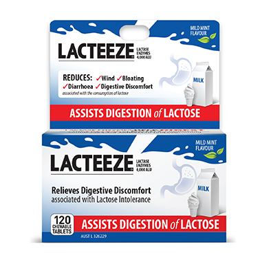 Lacteeze Lactase Enzymes 120 Chewable Tablets
