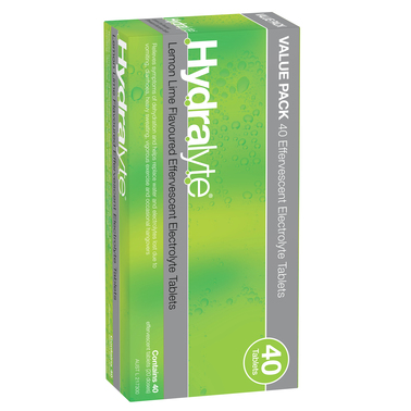 Hydralyte Effervescent Electrolyte Lemon Lime  40 Tablets
