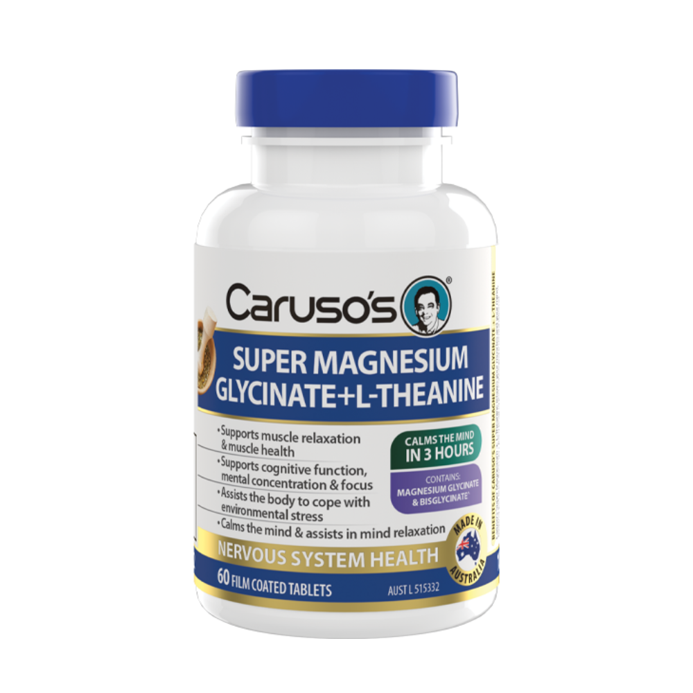 Caruso's Super Magnesium Glycinate + L-Theanine 60 Tablets