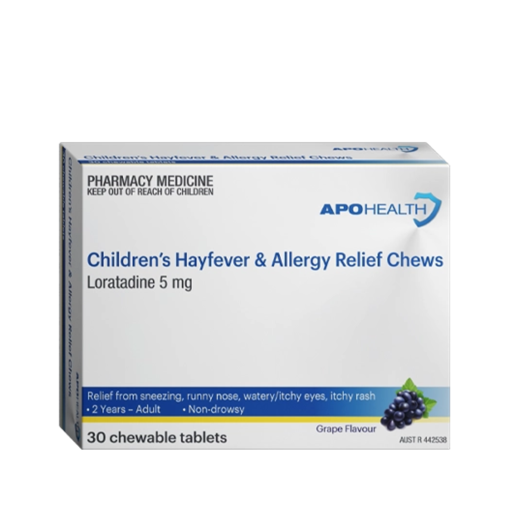 ApoHealth Childrens Hayfever & Allergy Relief 30 Chewable Tablets