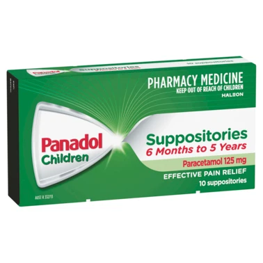 Panadol Childrens Suppositories 125mg 10 Pack