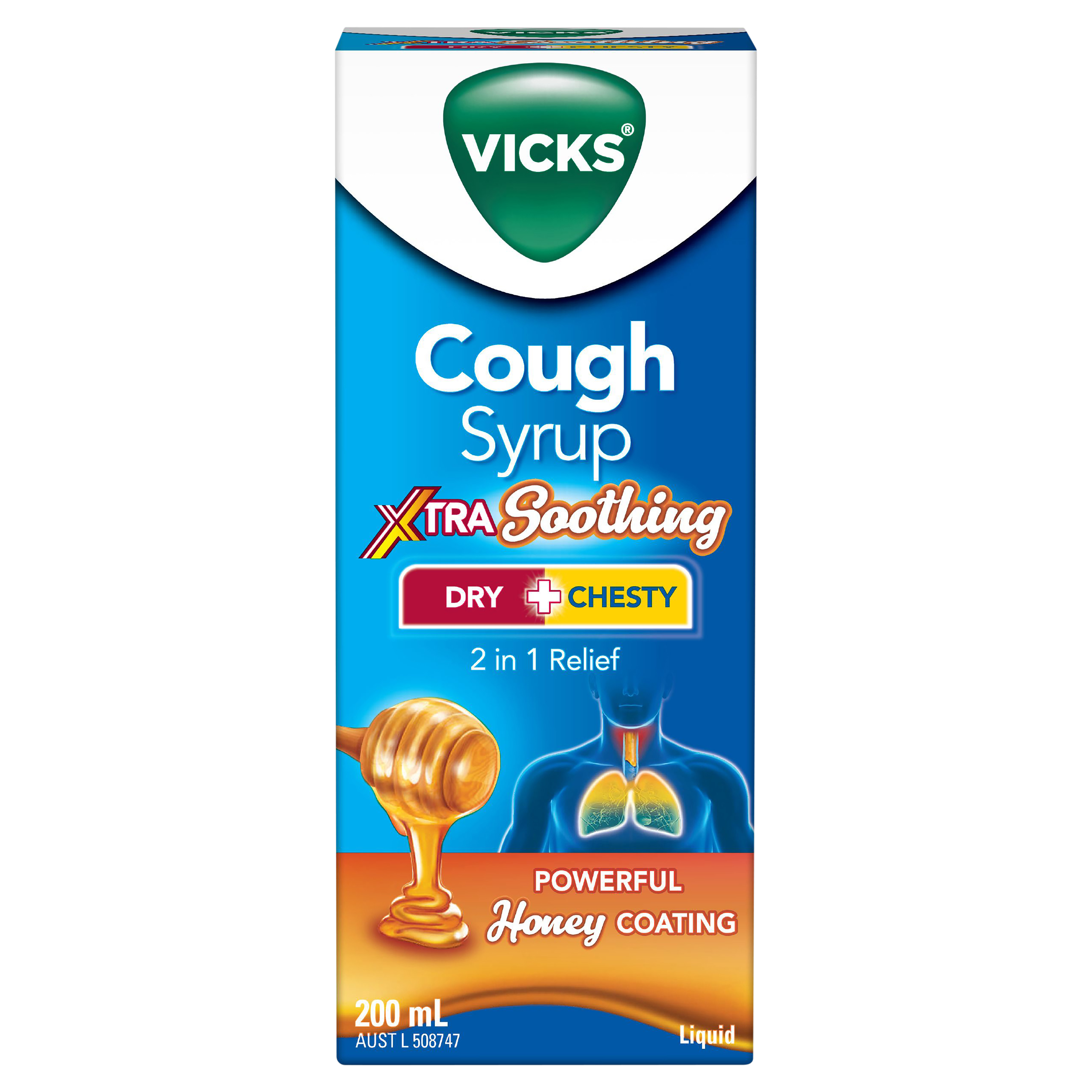 Vicks Dry + Chesty Cough Xtra Soothing Syrup 200mL