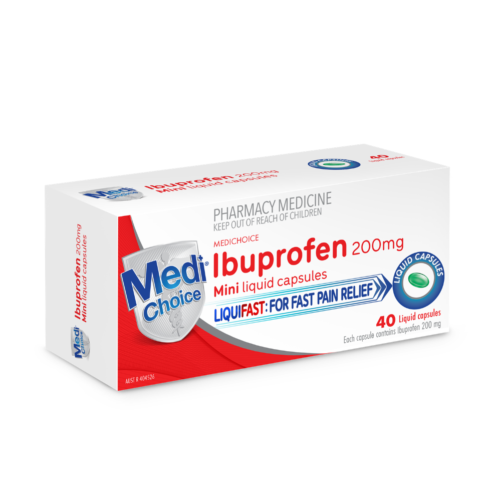 MediChoice Ibuprofen 200mg 40 Liquid Capsules
