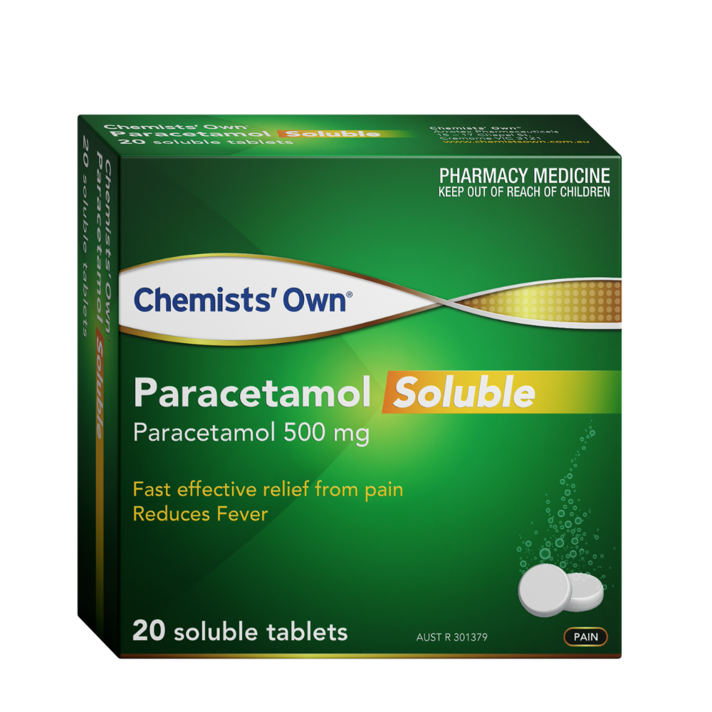 Chemists' Own Paracetamol 500mg 20 Soluble Tablets