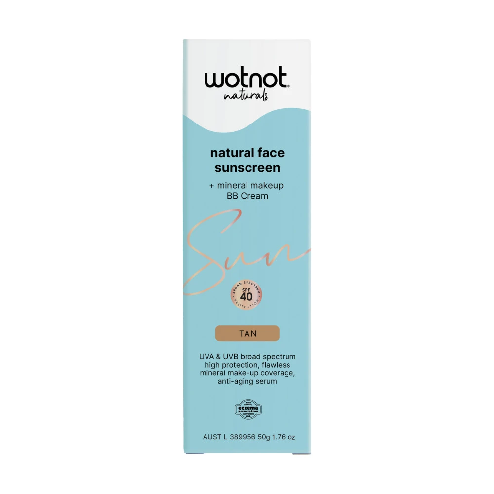 Wotnot Naturals Sunscreen & BB+ Cream SPF 40 Tan 50g