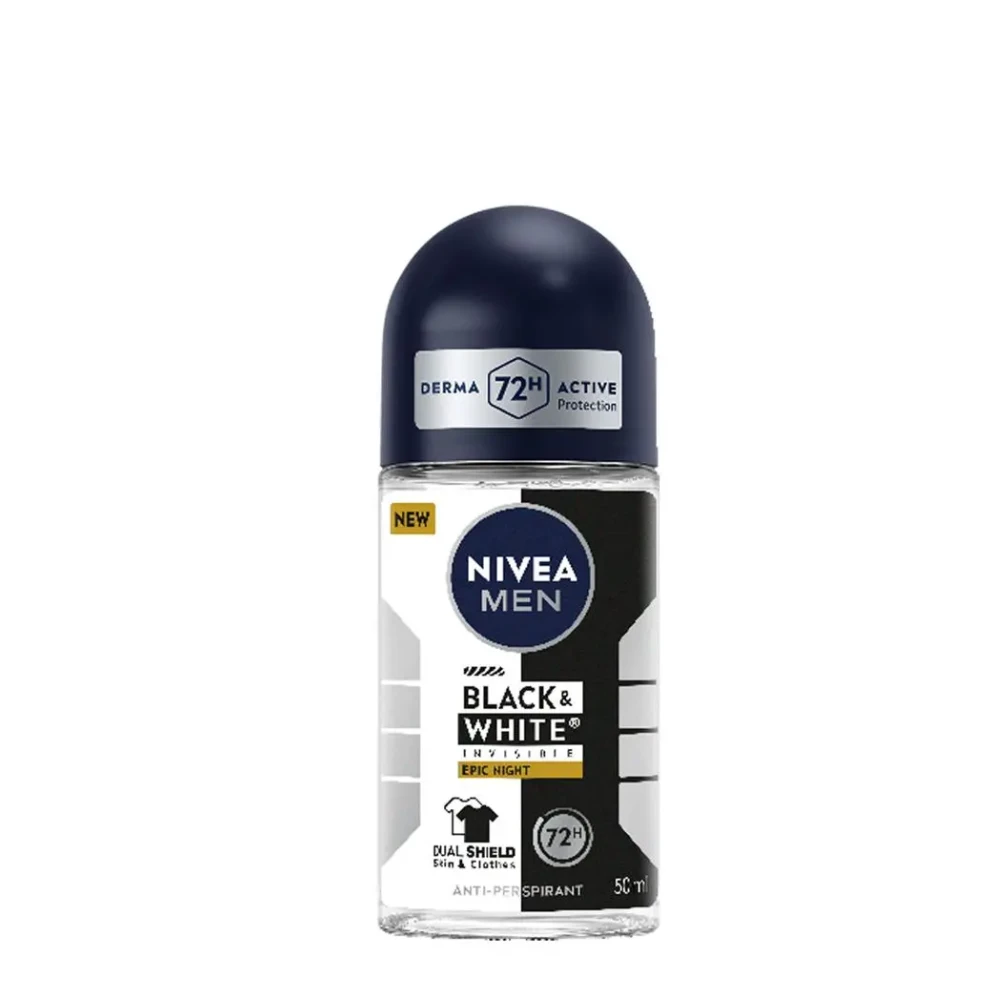 Nivea Men Black & White Invisible Epic Night Anti-Perspirant Roll-On 50mL