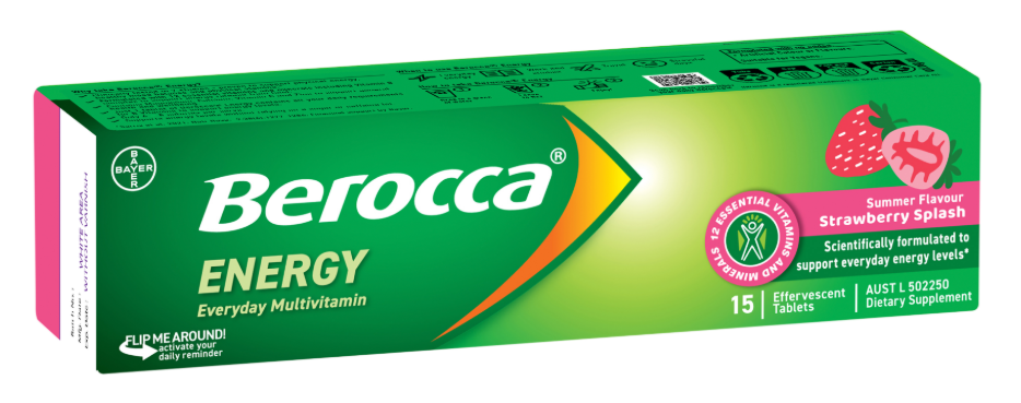 Berocca Energy Strawberry Splash 15 Effervescent Tablets