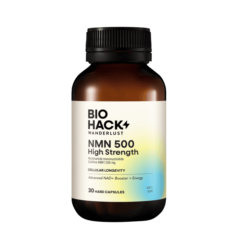 Biohack Wanderlust NMN 500 High Strength 30 Capsules