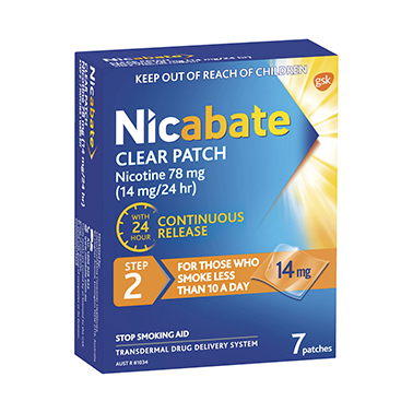 Nicabate Clear Patch 14mg Step 2 - 7 Pack