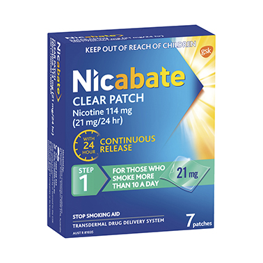 Nicabate Clear Patch 21mg Step 1 - 7 Pack