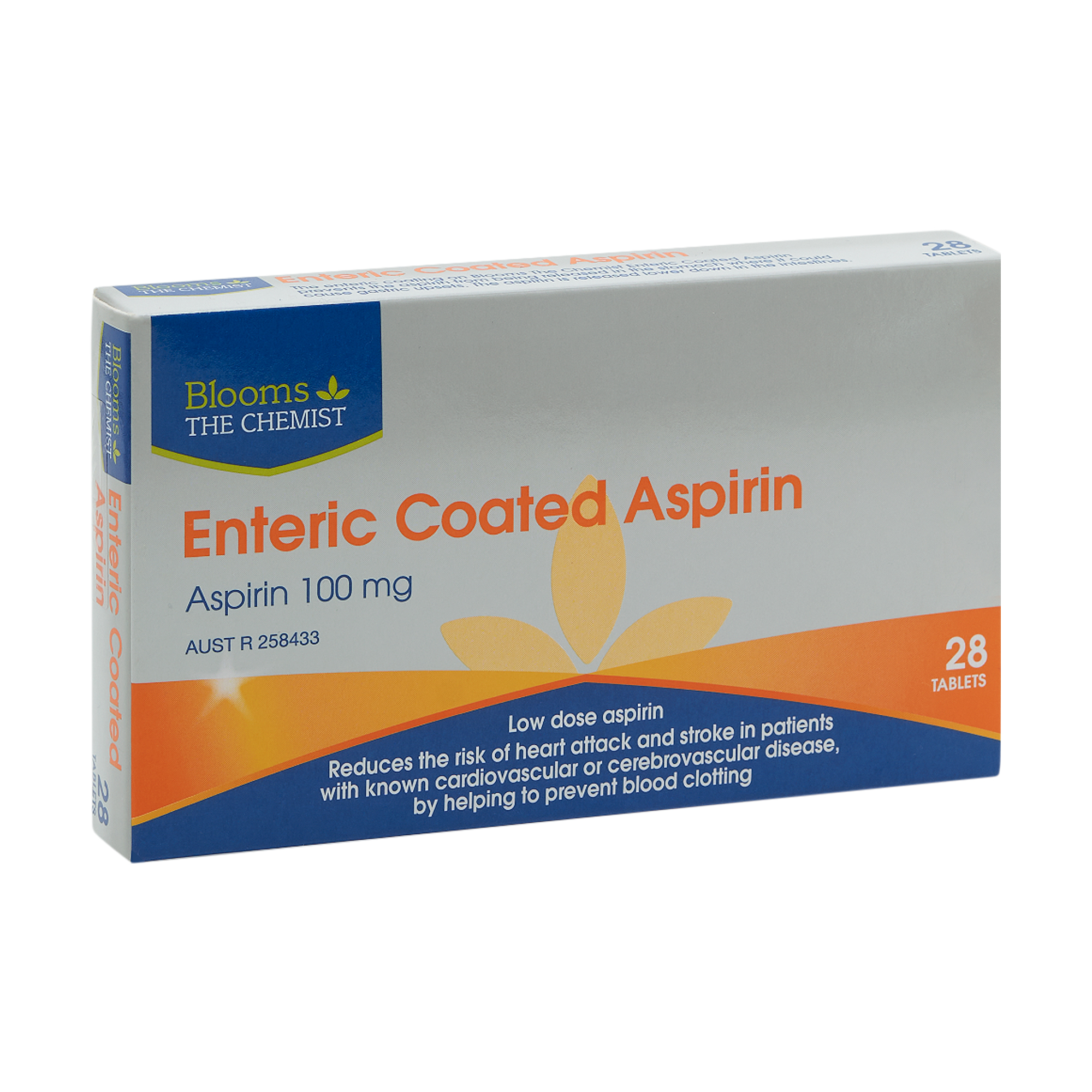 Blooms The Chemist Aspirin EC 100mg 28 Tablets