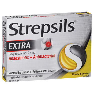 Strepsils Sore Throat Relief Extra Honey & Lemon 16 Pack